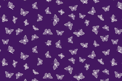 Generate print - purple background + Small white butterflies pattern